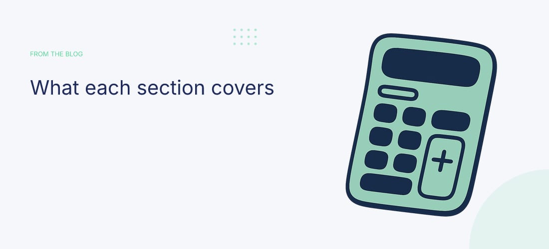 What each section covers
