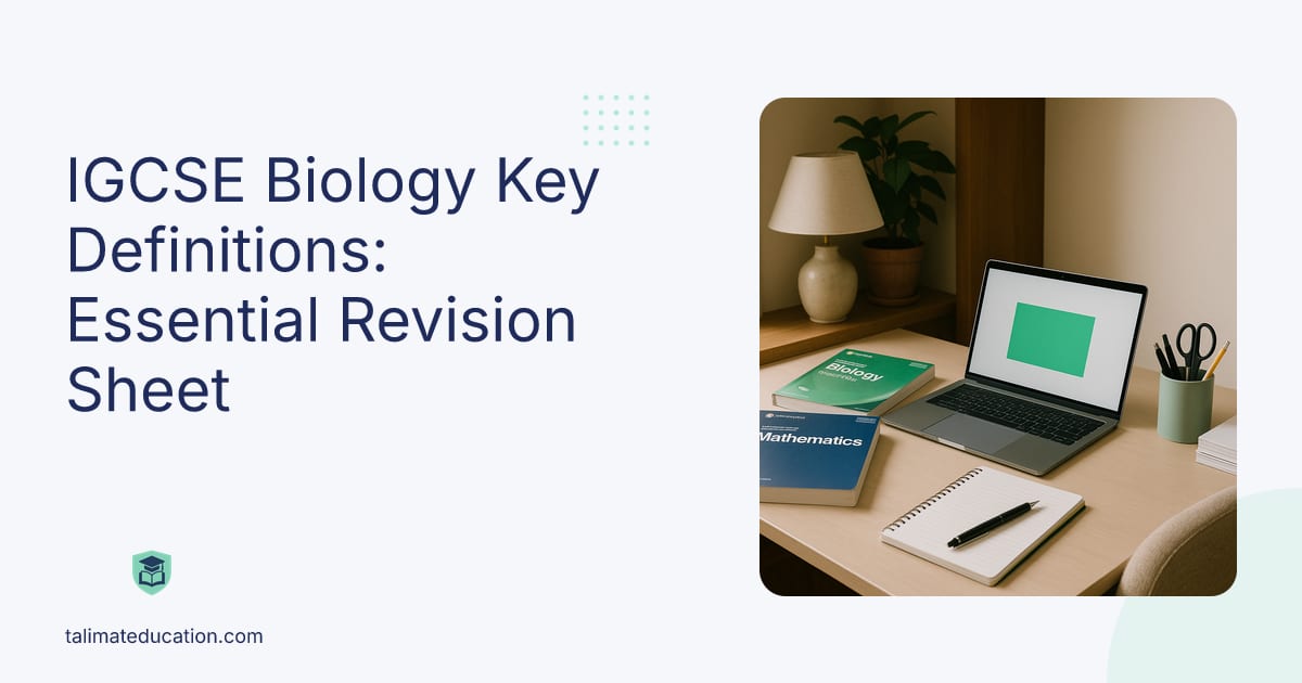 IGCSE Biology Key Definitions: Essential Revision Sheet