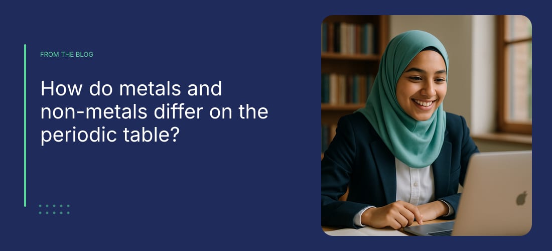 How do metals and non-metals differ on the periodic table?