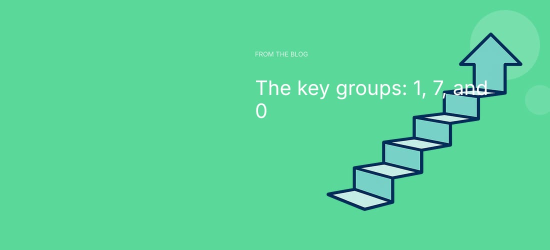 The key groups: 1, 7, and 0