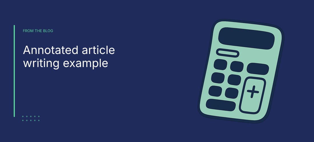 Annotated article writing example