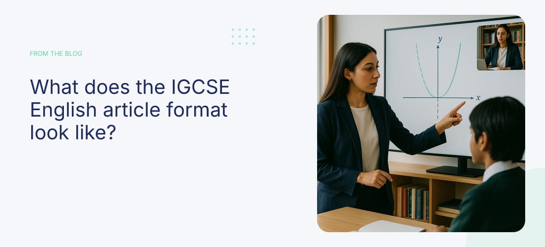 What does the IGCSE English article format look like?