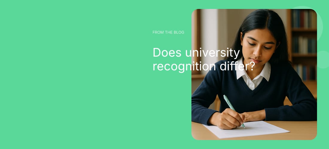 Does university recognition differ?